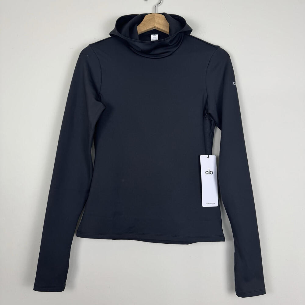 ALO Yoga Black Long Sleeve Hoodie Top